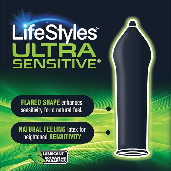 LIFESTYLES ULTRA SENSITIVE NATURAL FEELING LUBRICATED LATEX CONDOMS, 40 COUNT