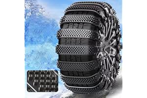 12 PCS Snow Caterpillar Track Chains Reusable Tire Chains for SUV Car Trucks, DCKENGO Convenient Tire Chains Snow Chains for Car Tires Snow Slope Muddy Icy Ground Sandy (Orange) (Black)