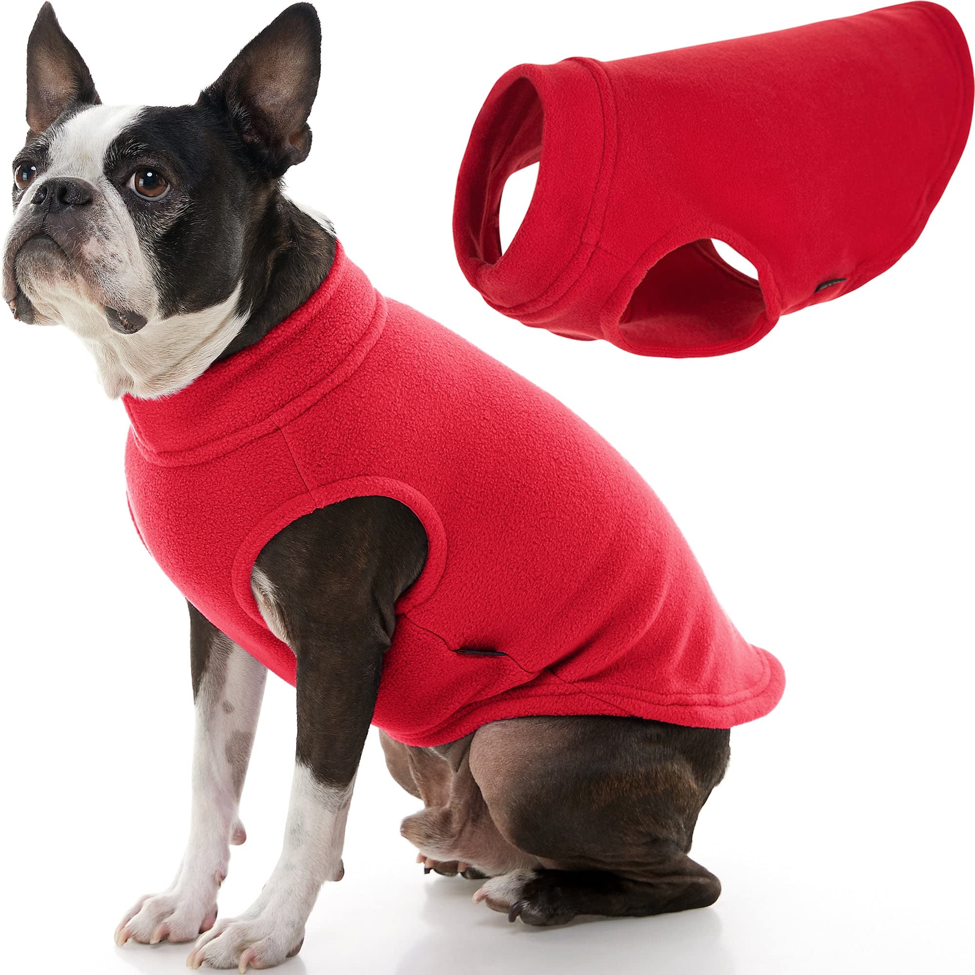 Gooby Stretch Fleece Pull Over Cold Weather Dog Vest, Large, Red โ image 1