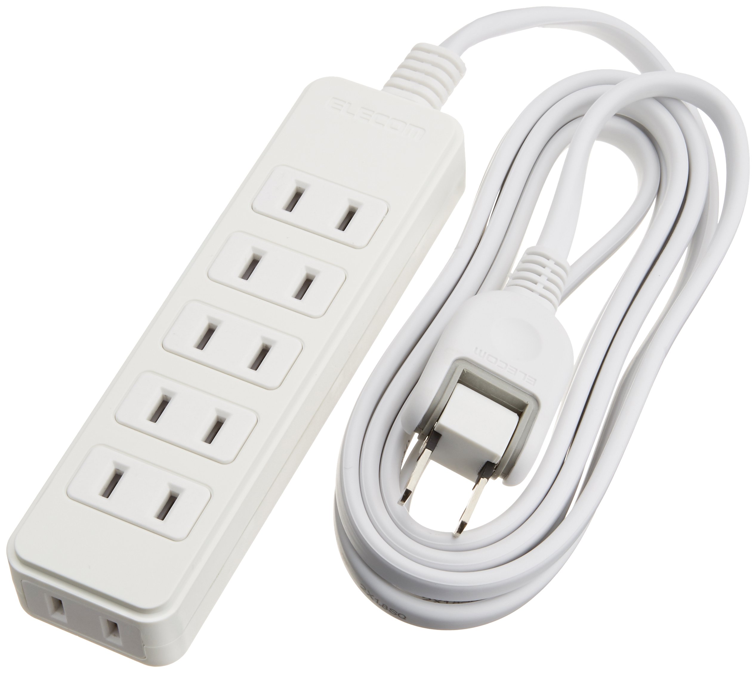 エレコム 電源タップ 配線しやすい180°スイングプラグ 6個口 2m ホワイト T-S02-2620WH商品画像