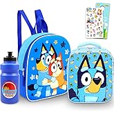 Bluey Mini Backpack with Lunch Box Set - Bundle with 11" School Bag, Lunch Bag, Stickers, Water Bottle, More | Bluey Small Backpack for Kids, Girls