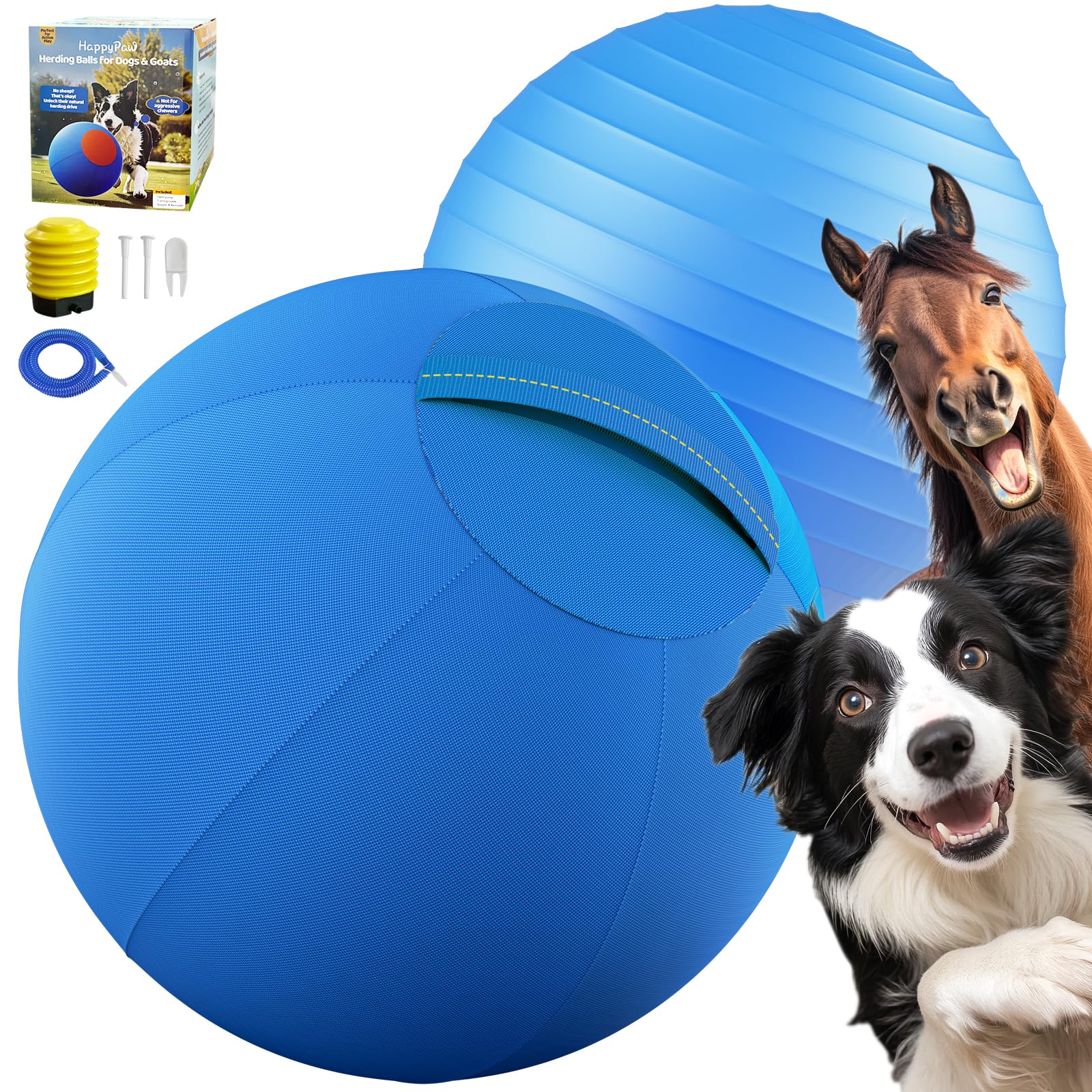 Photo 1 of ***DAMAGE*****FINAL SALE NO REFUND NO RETURN*****Cooary Happypaw 25'' Herding Ball for Dogs – Enhanced Chew Resistance & Heavy-Duty Material,Durable Dog Toy Agility Equipment for Australian Shepherds, Cattle, Border Collies, and Small/Medieum Breed