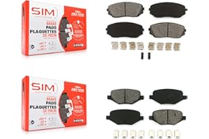 SIM Front Rear Semi-Metallic Brake Pads Kit Replacement For Ford Edge Lincoln MKX KSM-100096
