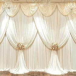 50ft x 10ft Wrinkle Free Champagne Wedding Backdrop