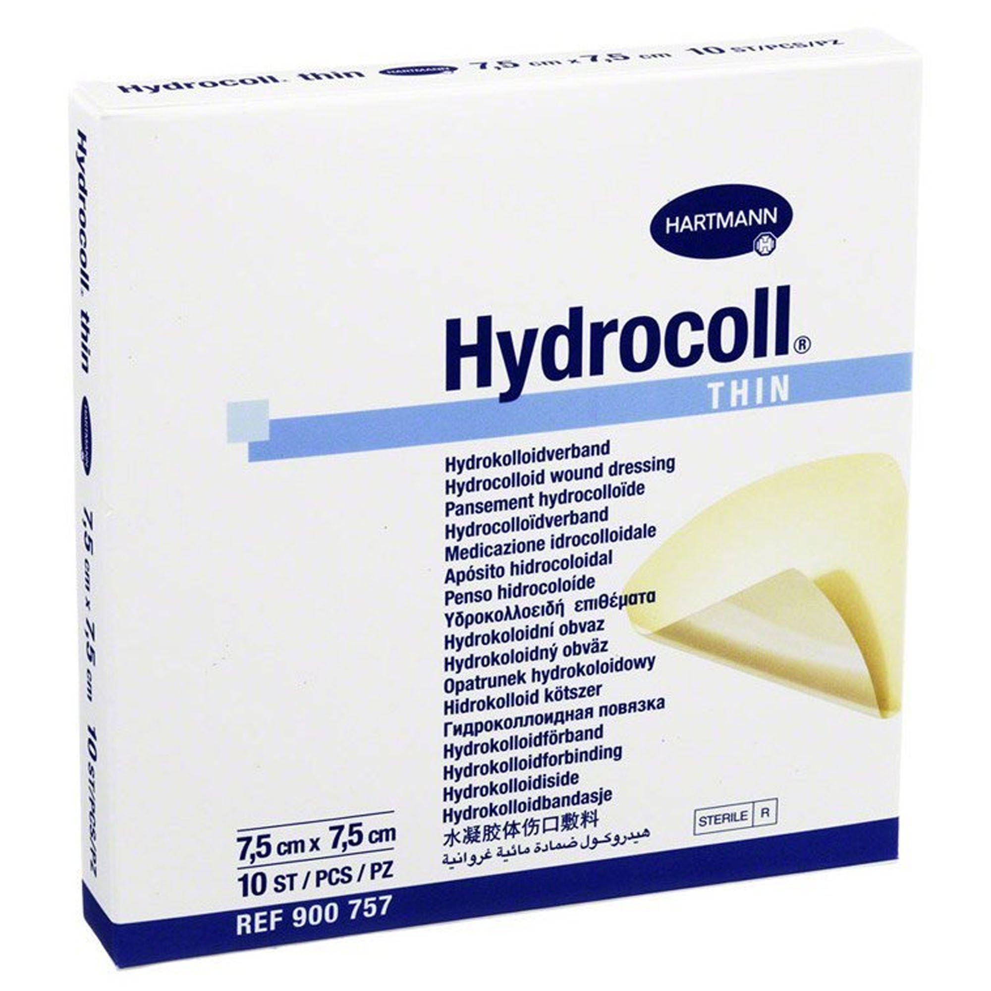 Hartmann Hydrocoll Hydrocolloid Thin Dressings 7.5 x 7.5 cm (Pack of 10