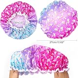 G2PLUS 2Pcs Kids Shower Caps Elastic Double Layer Reusable Child Hats view 3