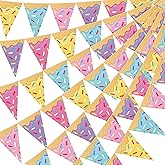 Faccito 5 Pcs Donut Party Decorations Ice Cream Donut Pennant Banner Candyland Birthday Garland Ice Cream Triangle Flags Banner for Sweet Birthday Party Supplies(Macaron Style)