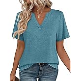 Zeagoo Womens Tops Short Sleeve V Neck Tee Shirts Cute Dressy Casual Clothing Business Work Blouse