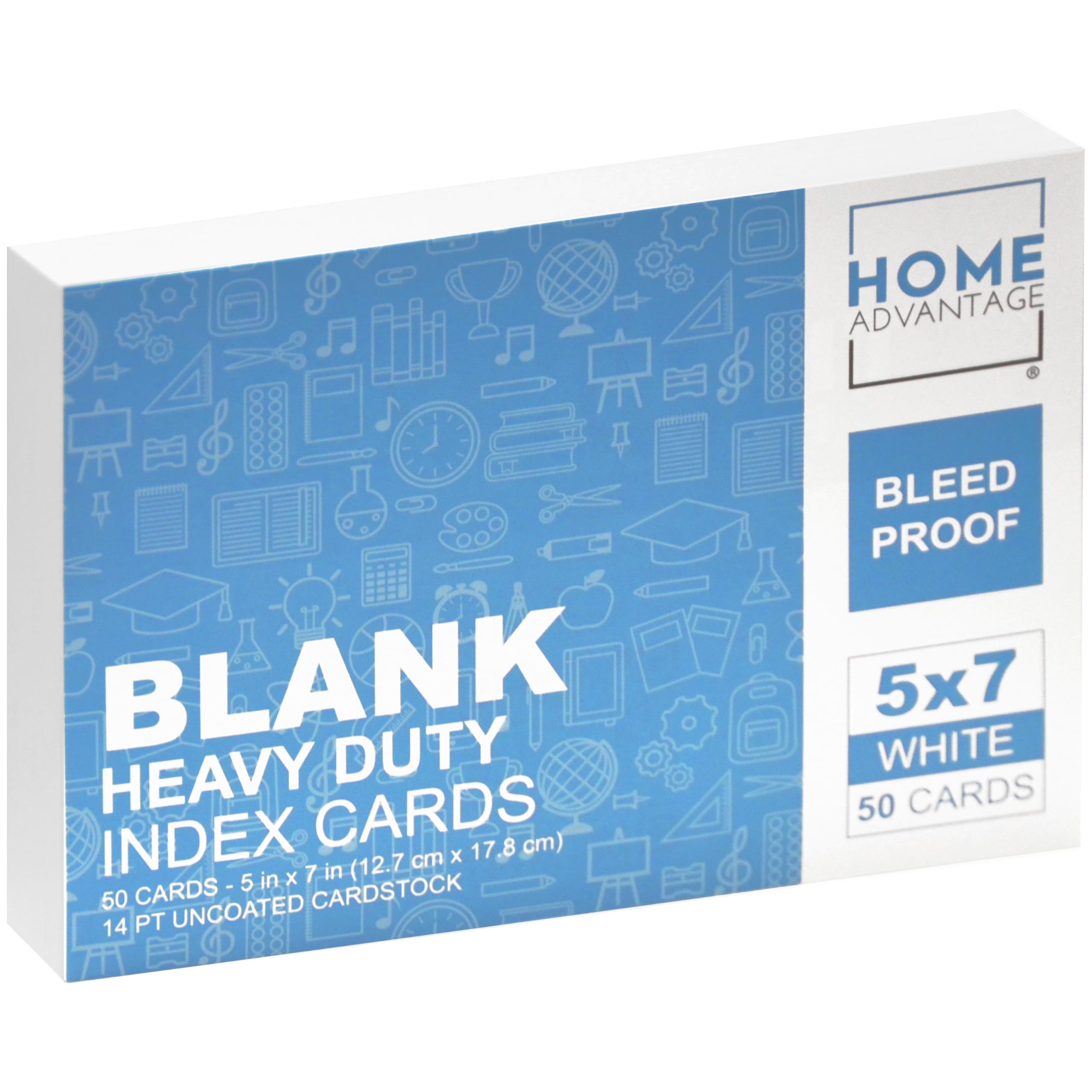 Photo 1 of Home Advantage 5x7 Blank Index Cards - Our 50 Pack of Blank Notecards Use Heavy Duty Cardstock to Make Them Bleed Proof - These Plain Index Cards Make Perfect Blank Flashcards & Blank Note Cards