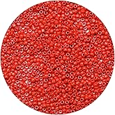 ORNSHIZI 3mm Red Seed Beads 8/0 50gram About 1780pcs Seed Beads for Making Wrist Bracelet Earring Necklace Jewelry