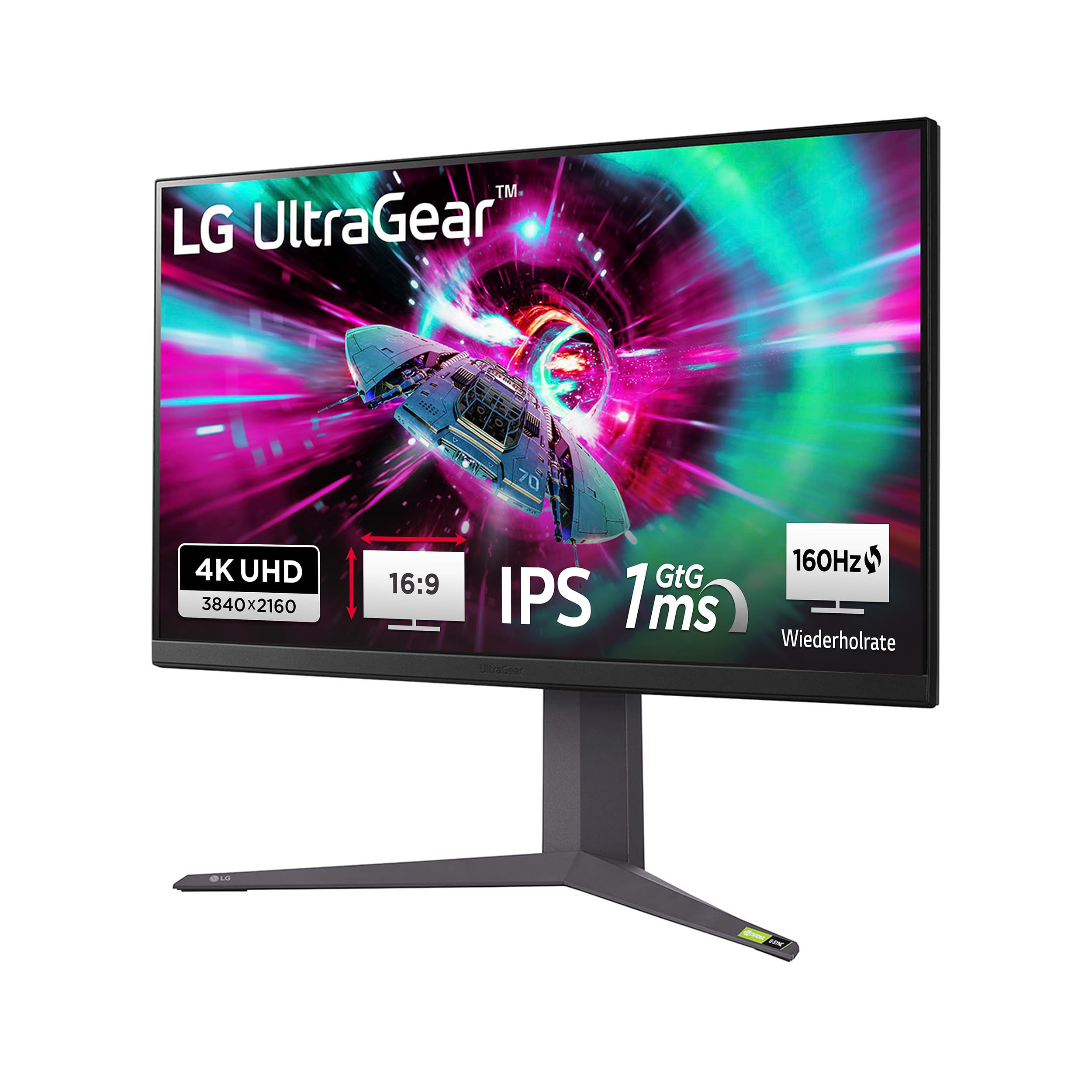 LG Ultragear™ 32GR93U-B.AEU (32 Zoll) 4K UHD IPS Gaming-Monitor, 144Hz, AMD FreeSync™ Premium, HDR10, 2X HDMI 2.1, Schwarz