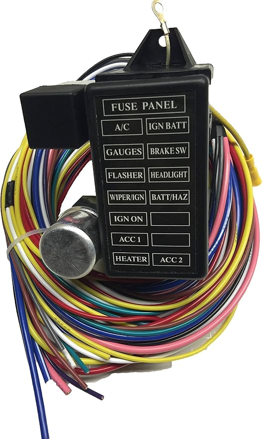 12 Circuit Universal Wiring Harness 12V 14 Fuse with Shield