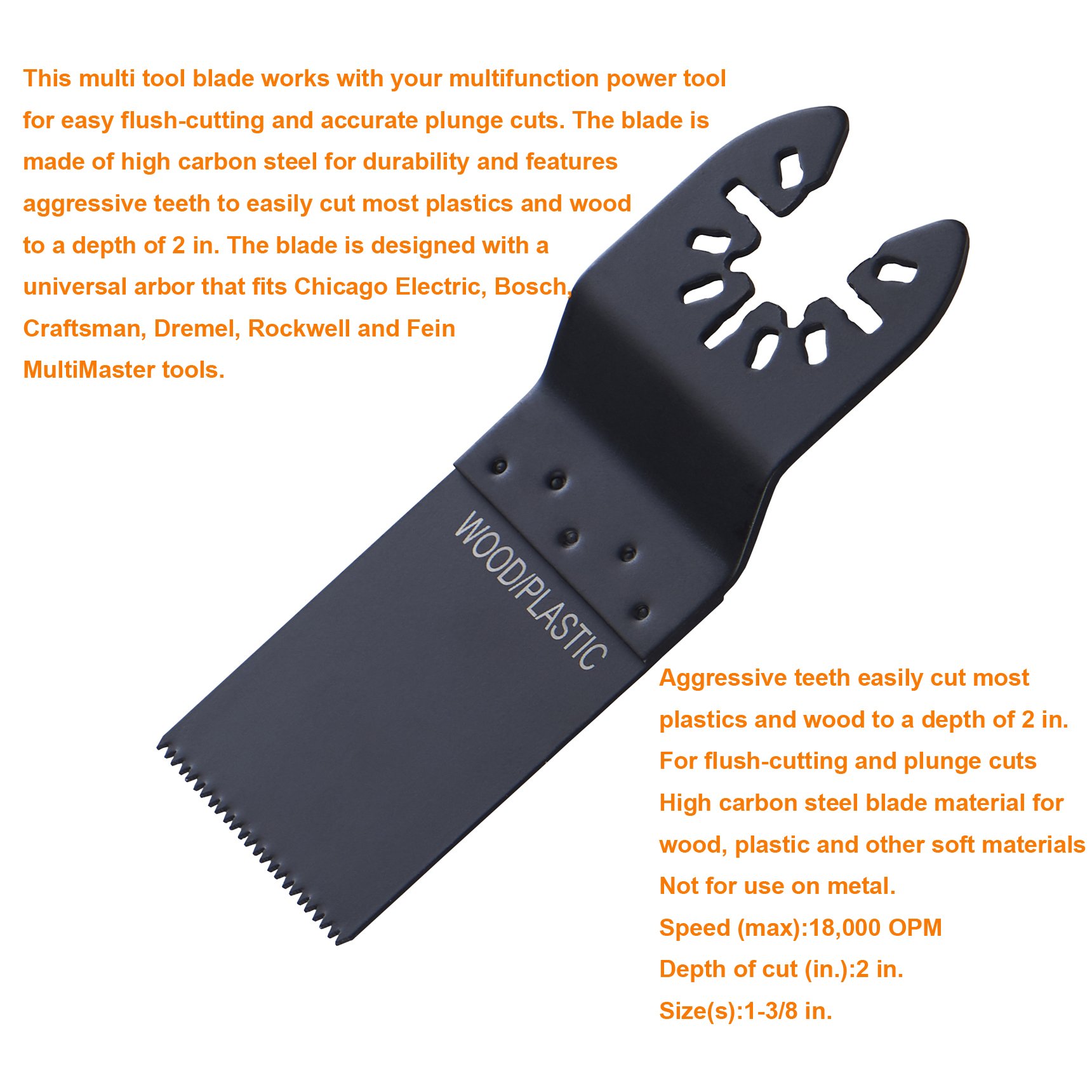 15 pcs Multitool Blades, Lichamp Mixed Precision Quick Release Multi