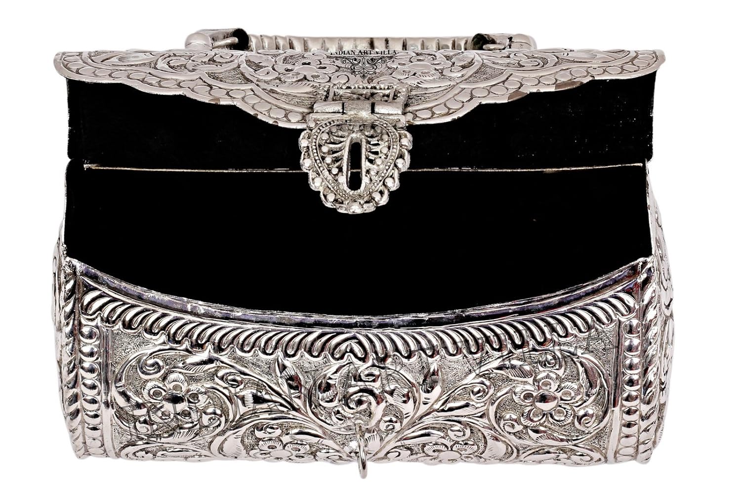 indianartvilla designer silver plated handbag purse, women wedding clutches, gift item