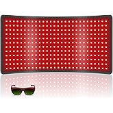 Rikimxin Red Light Therapy for Body, 34.3" x 15.9" Red Light Therapy Mat, 406 LEDs 660nm & 850nm Infrared Therapy Light Pad Blanket with Smart Temp & Timer for Back Belly Shoulder Muscle Pain Relief