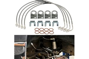 ANYDUCK 4pcs 89716 Front and Rear Extended Brake Lines for Jeep Wrangler JK JKU 2007-2018, for Sahara/Unlimited/Sport S/Rubicon Model, Flexible Stainless Steel Braided Brake Hoses Kit