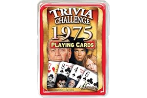 50th Birthday Trivia Cards – 1975 Flickback Deck – Gift for Men or Women Born in 1975 – Fun 50th Birthday Game, Vintage 1975 Playing Cards with Trivia Questions – Gift for Mom Dad Husband Wife