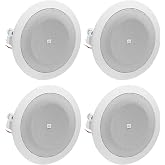 JBL 8124 - Full-Range In-Ceiling Loudspeaker with 70 Volt/100 Volt Taps (4 Pack)