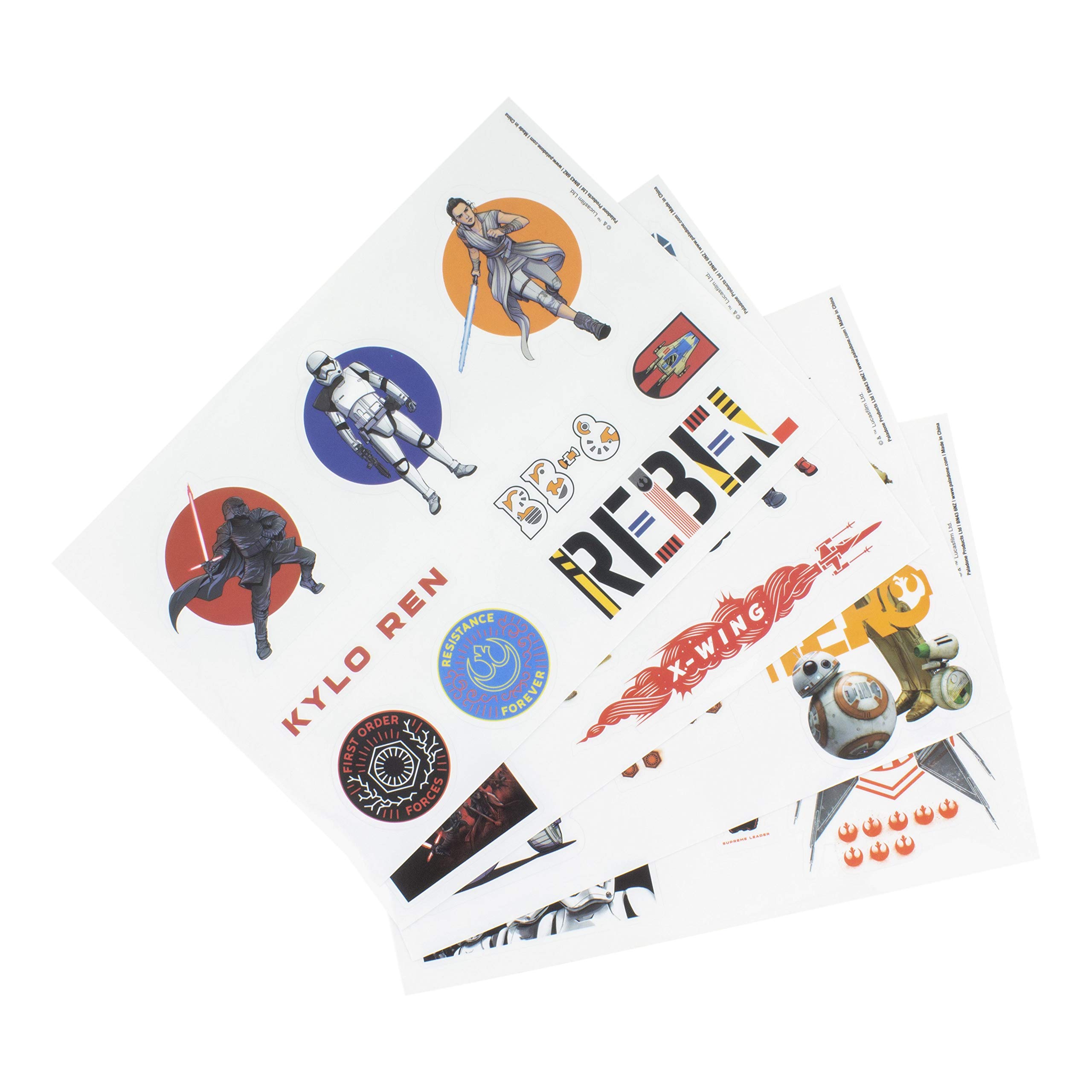 Paladone Star Wars Episode 9 Gadget Decal Stickers - 4 Sheets of Waterproof, Repositionable, Reusable Stickers