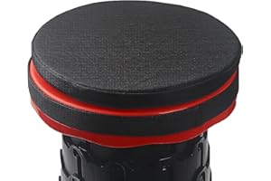 GZJoSum Telescopic Stool Cushion, Round Thickened Retractable Collapsible Folding Stool Cushion with Memory Foam (Fully Black)(Not Include Stool)