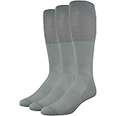 Amazon Essentials Men's Soccer Socks, Over-the-Calf Athletic Fit with Zone Cushioning and Arch Support, 3 Pairs