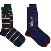 POLO RALPH LAUREN Men's Tossed Martini Bear Crew Socks (2-Pack)