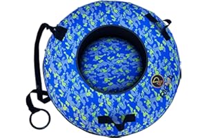 Rigma Snow Tube - Heavy Duty Snow Sleds | Hard Plastic Bottom, High Speed Tubes, Inflatable Snow Sled for Adults & Kids|