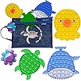Push Pop Bubble Sensory Fidgets - Flippy Octopus, Turtle, Whale Fidget Poppers Pack for Special Needs, Stress Relief & Autism Toys