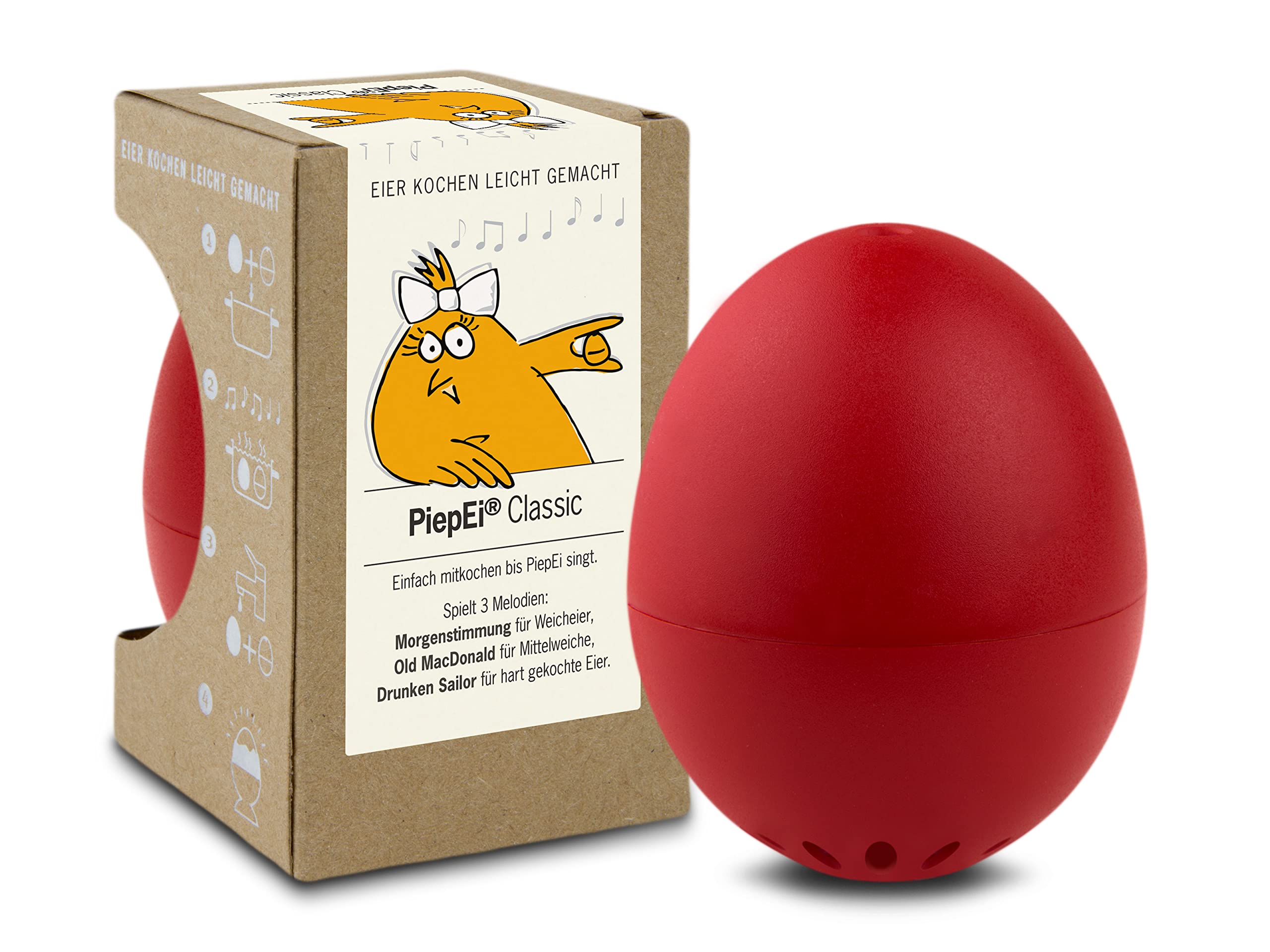 brainstorm Egg Timer, Red, ca. 4 x 4 x 5,5 cm