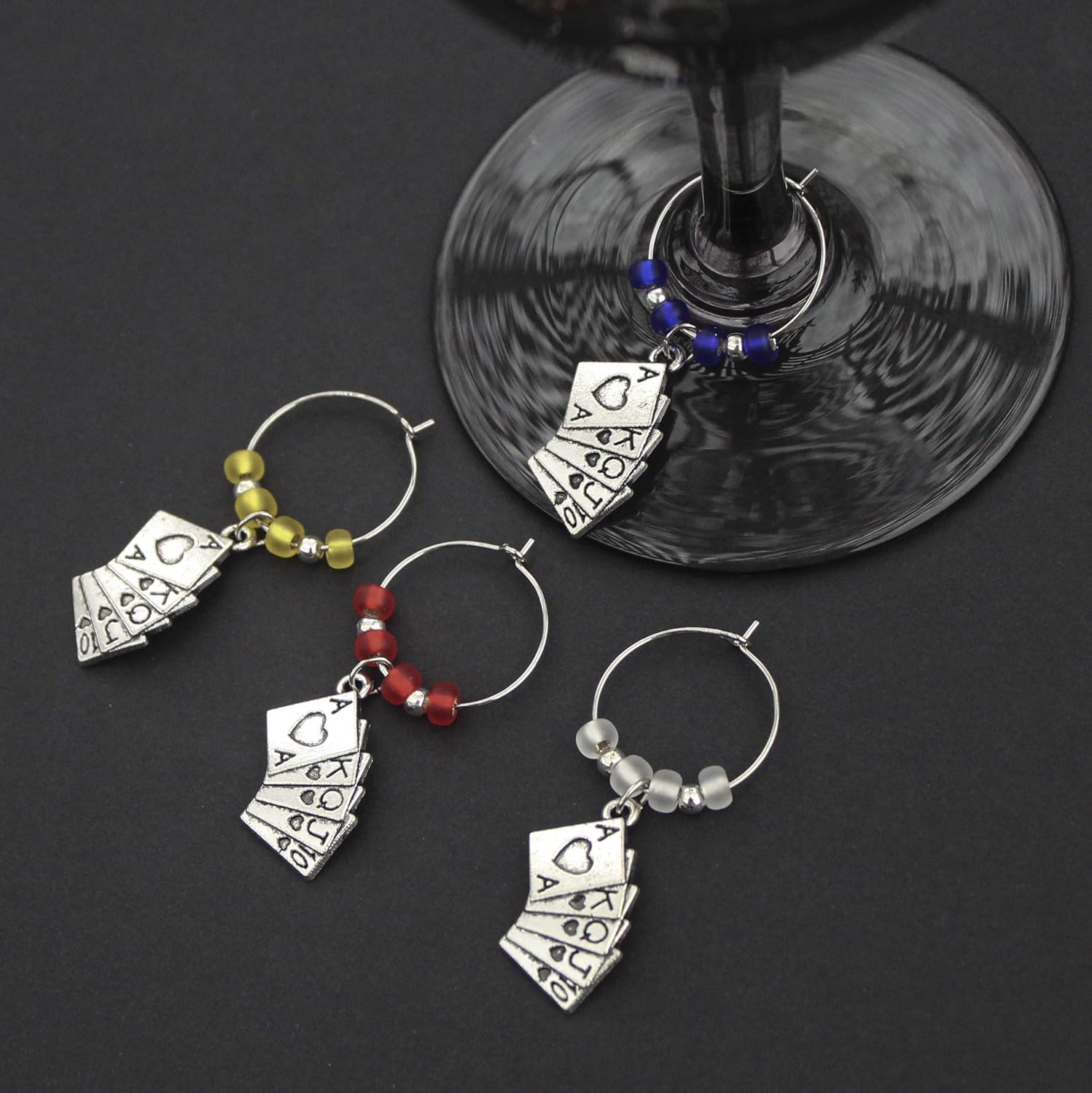 Gin Rummy Wine Glass Charms Set Of 4 Playing Cards Poker Euchre Kitchen Utensils Tools Kitchen Dining Kalingauniversity Ac In