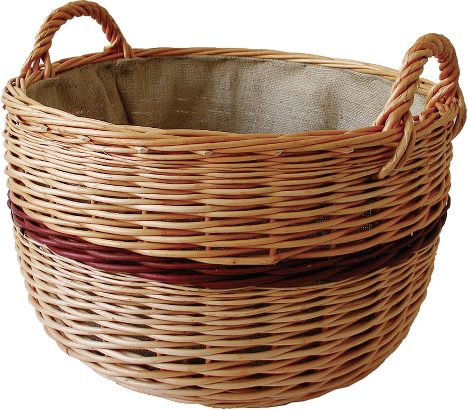 dobar Chimenea Madera Cesta de Mimbre pelado, Forrado con Yute, marrón
