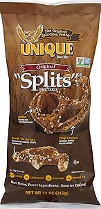 Unique Original Splits Pretzels, Homestyle Baked, Certified OU Kosher and non-GMO, No Artificial flavor, 11 Ounce (Pack of 3)