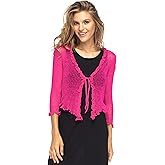 Back From Bali Womens Sheer Shrug Ruffle Cardigan Lightweight Sweater Bolero Arm Cover