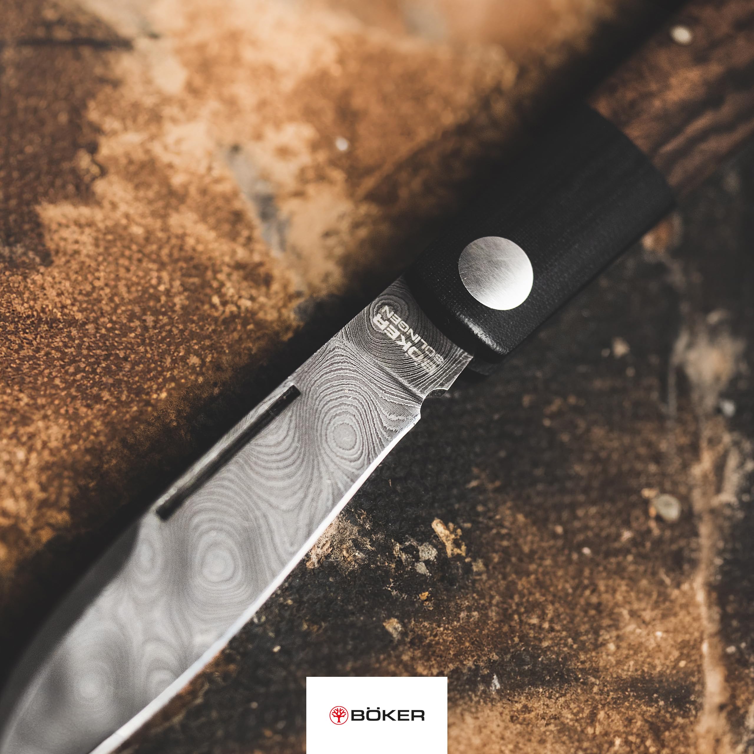 Böker Solingen® Barlow Prime Tirpitz-Damast - klassisches Slipjoint EDC Taschenmesser - Solinger Gentleman Klappmesser mit Holzgriff - Damaszener 2 Hand Messer Klassiker aus historischem Stahl 5