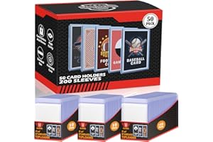 HOMTHY 250 PCS TopLoaders Card Sleeves for Trading Cards, 3" x 4" Baseball Card Protectors Card Holder Fit for MTG, TCG, Stardard Cards Sports Cards