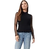 Sam Edelman Womens Aubree Sheer Pleated Sleeve Sweater Standard