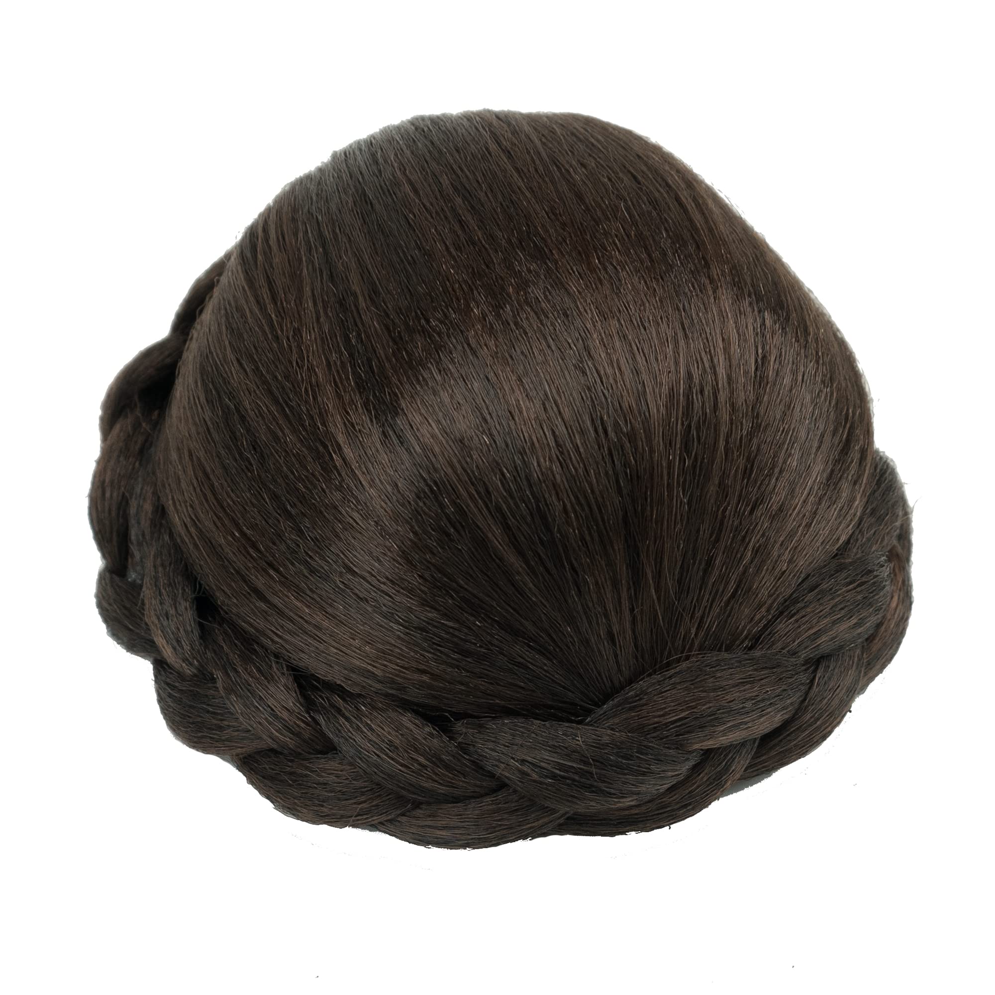 IMISSU Small Size Braided Chignon Dancer Hair Cover Donut Hairpieces Scrunchies Hair Bun Wig Updo Wedding Party for Women (M3 Chocolate Brown)