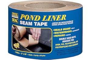 COFAIR Tite Seal PLST325 Self Adhesive Double Sided Butyl Pond Seam Tape, 3" by 25'