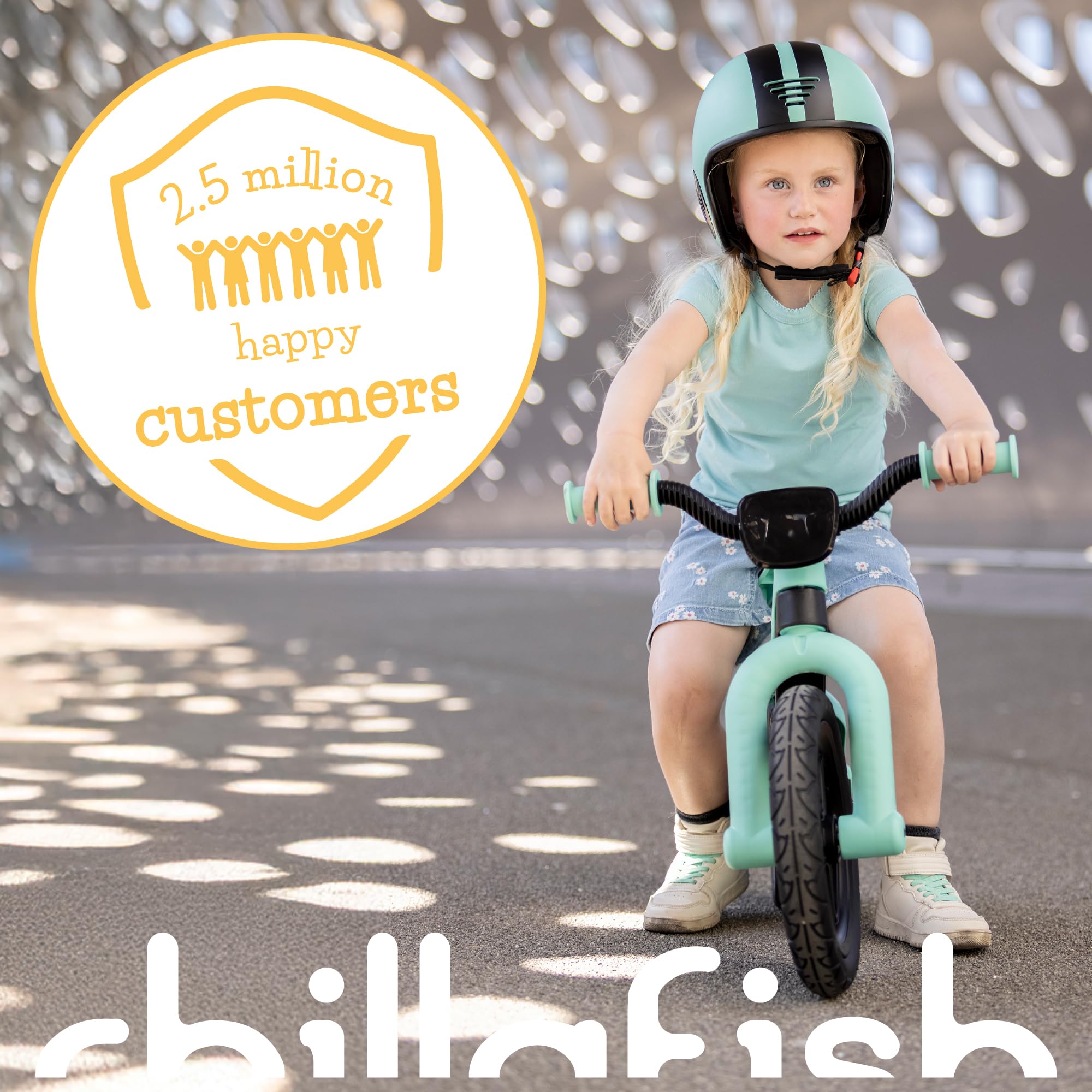 Chillafish Bmxie² Lightweight Balance Bike with Integrated Footrest and Footbrake for Kids Ages 2 to 5 Years, 12-inch Airless Rubberskin Tires, Adjustable Seat Without Tools, Minth