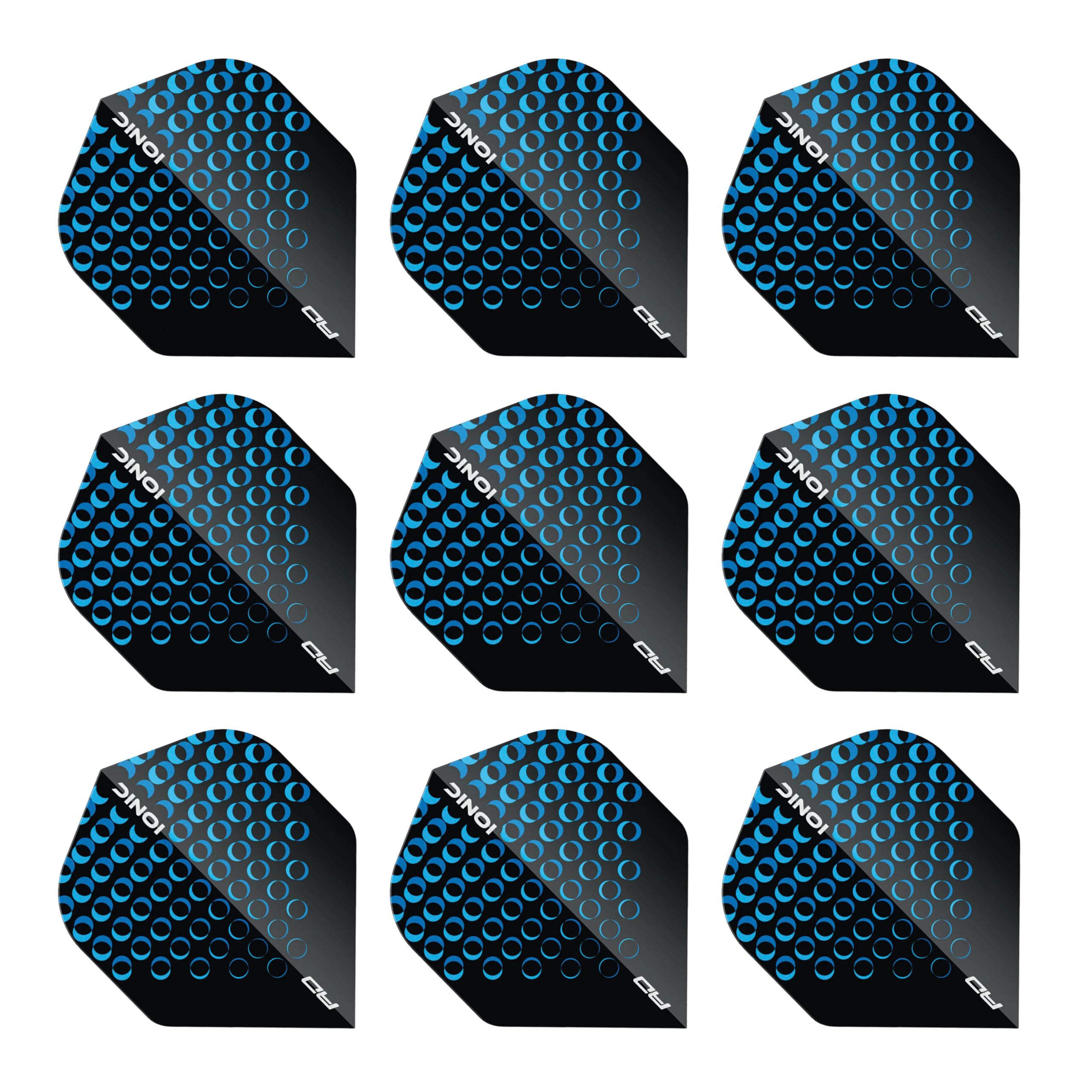 RED DRAGON Hardcore Ionic Blue Circles Dart Flights - 3 Sets Per Pack (9 Dart Flights in Total)