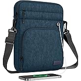 MoKo 13 Inch 360° Protective Tablet Sleeve Bag, Fits 13 Inch New iPad Pro M5 & Air M3 2025, iPad Pro 12.9", Galaxy Tab S9/S8 Plus 12.4", Multifunctional Bag with Shoulder and Headphone Port, Indigo