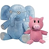 YOTTOY Mo Willems Collection | Pair of Elephant & Piggie Soft Stuffed Animal Plush Toys – 7” & 5” Sitting