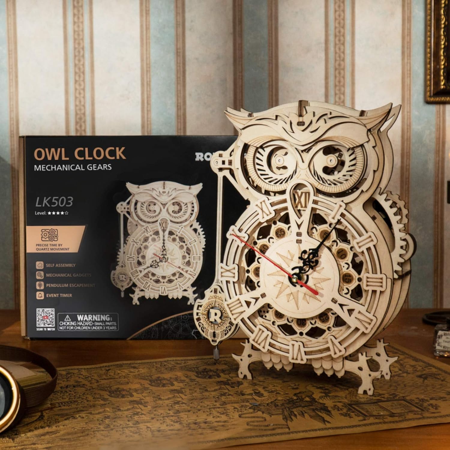 robotime owl clock