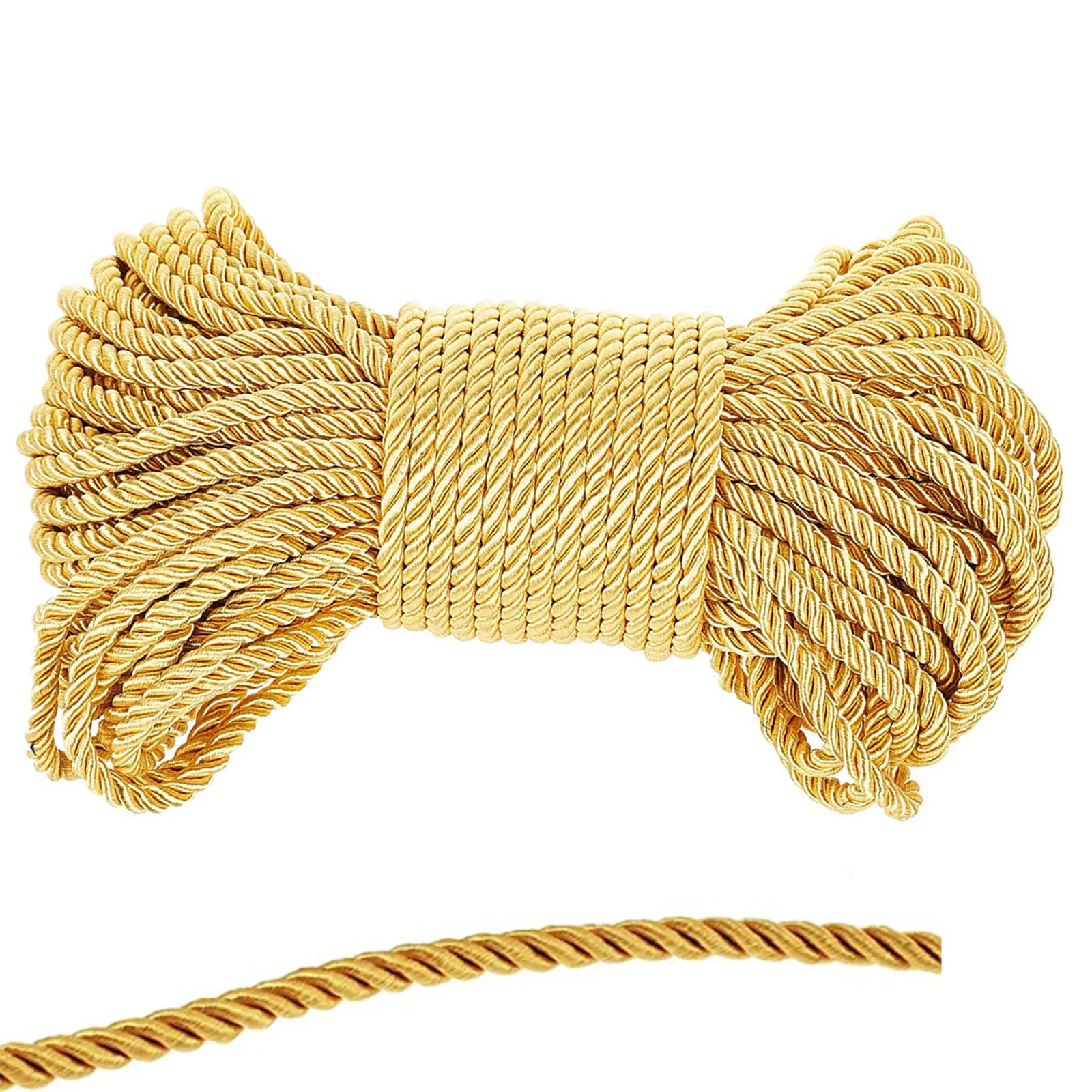 WYSUMMER Soft Polyester Rope Cord, 10 M/33 Feet 8MM All Purpose Craft Cord Nylon Rope Natural Twisted Durable Long Ropes