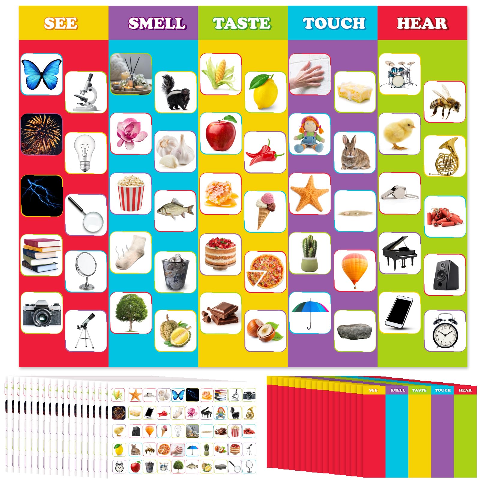 Photo 1 of Humyoun 18 Sets Five Fun Senses Make a Sticker Make Your Own Stickers Scenes DIY 5 Fun Senses Games for Boys Girls Educational and Learning Activities