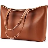 KALIDI Tote Bag Zipper Shoulder Bag Faux Leather Purses Satchel for Women Casual Handbag Work Dating College