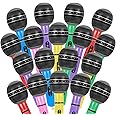 JOLLYSTYLE 30 Pieces Inflatable Microphones for 80s 90s Party Decorations - 80s 90s Party Favors Decorations Supplies Plastic Toy Microphone Prop