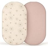 lulumoon Muslin Bassinet Sheets Baby: Cotton Bedside Bassinet Sheets Fitted for Chicco Lullago Anywhere & Baby Bjorn Cradle