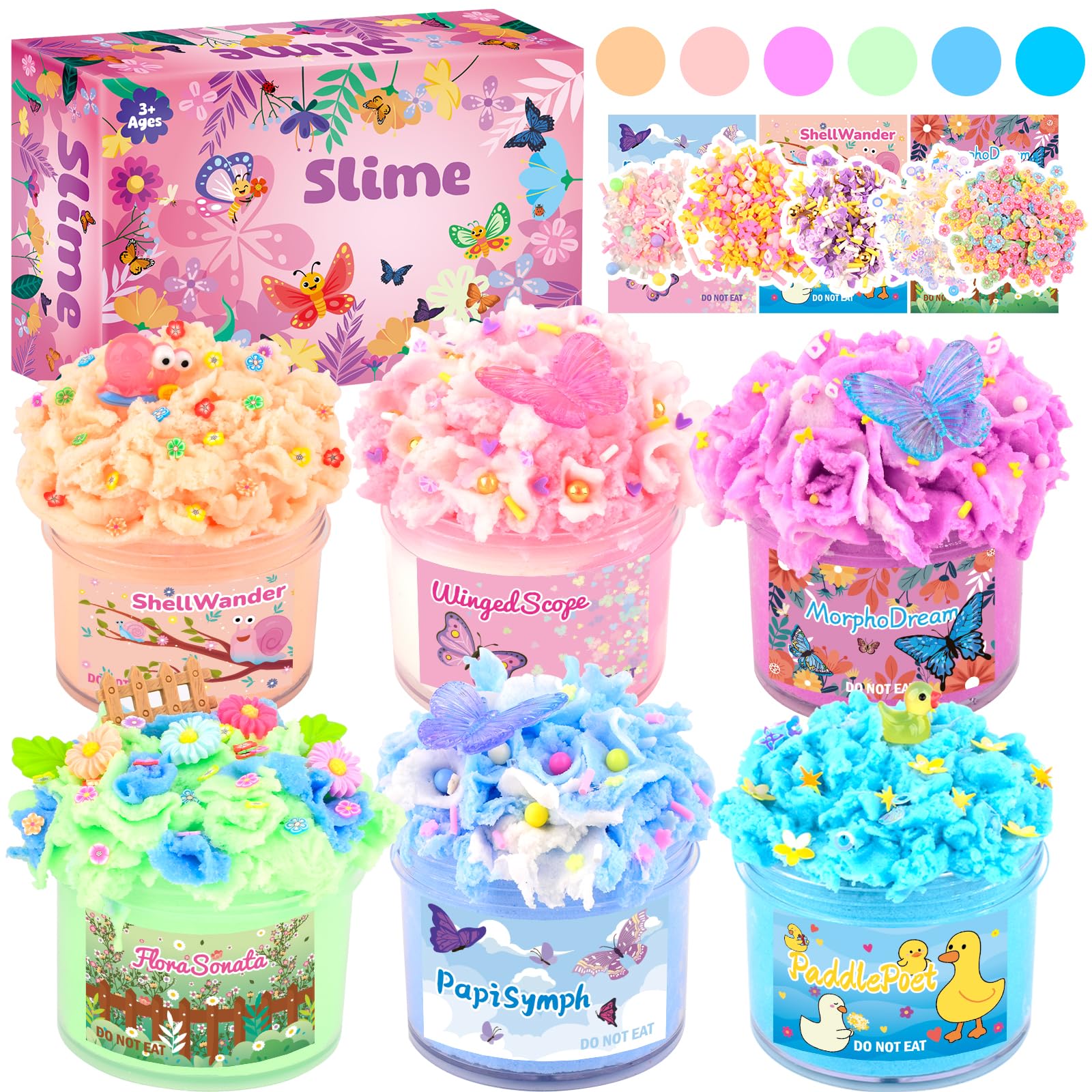 6 Pack Cloud Pink Slime Kids, Slime kit for Girls Ages 8-12, Toys for Girls and Boys, for Kids Set Party kit Goodie Bag Stuffers, Girl Birthday Gift Cute Stuff — image 1