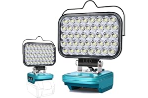 EDTRAN Cordless LED Work Light for Makita 18v Battery, Portable Flood Lights 80W Spotlight Compact Lighting 8000LM With Type C & USB Fast Charging for Camping, Hiking, Fishing,Power Failure,Job Site,Workshop